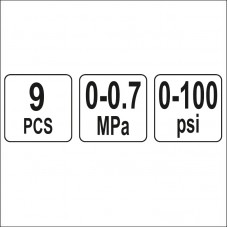 YT-73024 YATO Kit masurare presiune injectoare, 9 ..
